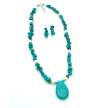 Load image into Gallery viewer, Turquoise & Pearl Necklace Set