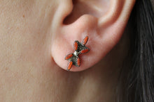 Load image into Gallery viewer, Needle Point Red Coral Studs