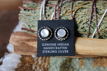 Load image into Gallery viewer, White Shell Silver Studs