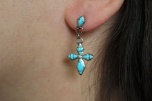 Load image into Gallery viewer, Turquoise Cross Earrings