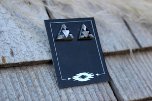 Onyx + White Shell Studs