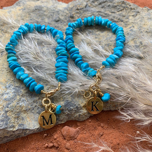 Custom Charm Turquoise Bracelet