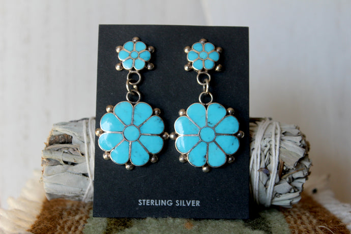 Turquoise Flower Earrings
