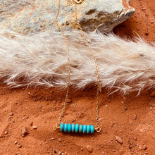 Load image into Gallery viewer, Turquoise &amp; Gold Bar Necklace