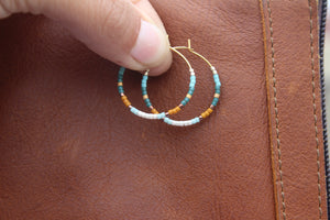 Beaded Pine Hoops