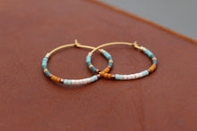 Load image into Gallery viewer, Beaded Pine Hoops