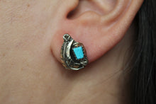Load image into Gallery viewer, Turquoise Plume Studs