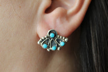 Load image into Gallery viewer, Turquoise Fan Studs