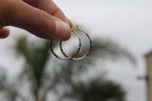 Load image into Gallery viewer, Beaded Pine Hoops