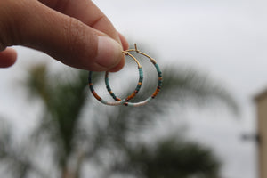 Beaded Pine Hoops