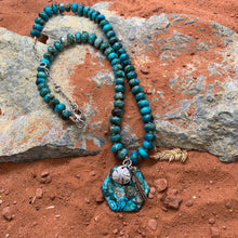 Load image into Gallery viewer, Turquoise Feather Necklace