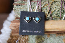 Load image into Gallery viewer, Turquoise Heart Studs