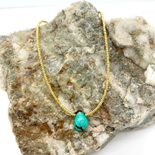 Load image into Gallery viewer, Turquoise + Gold Necklace