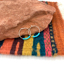 Load image into Gallery viewer, Petite Turquoise Hoops