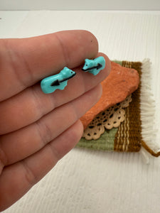 Turquoise Bear Earrings