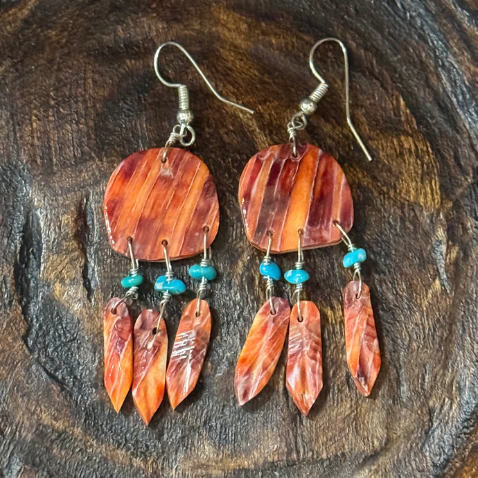 Red Feather Earrings