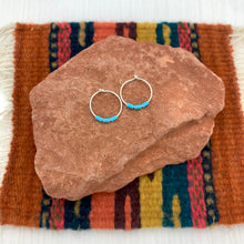Load image into Gallery viewer, Petite Turquoise Hoops