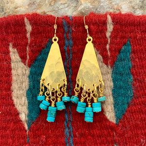 Turquoise + Gold Dangles