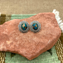 Load image into Gallery viewer, Golden Turquoise Earrings