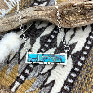 Sterling Turquoise Bar Necklace
