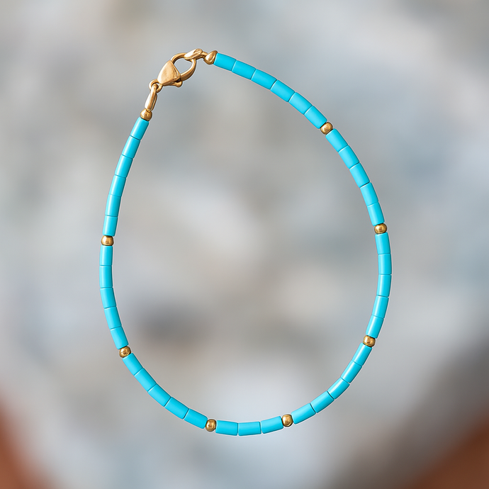 Gold Liquid Turquoise Bracelet