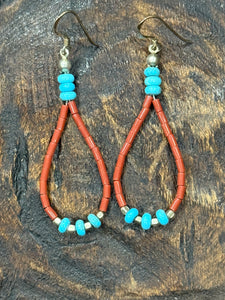 Coral + Turquoise Teardrops