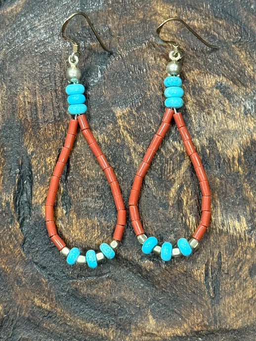 Coral + Turquoise Teardrops