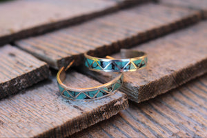 Turquoise Jet Hoops