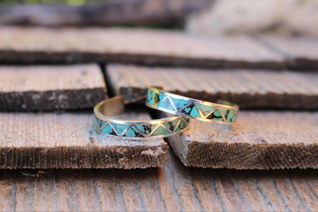 Turquoise Jet Hoops