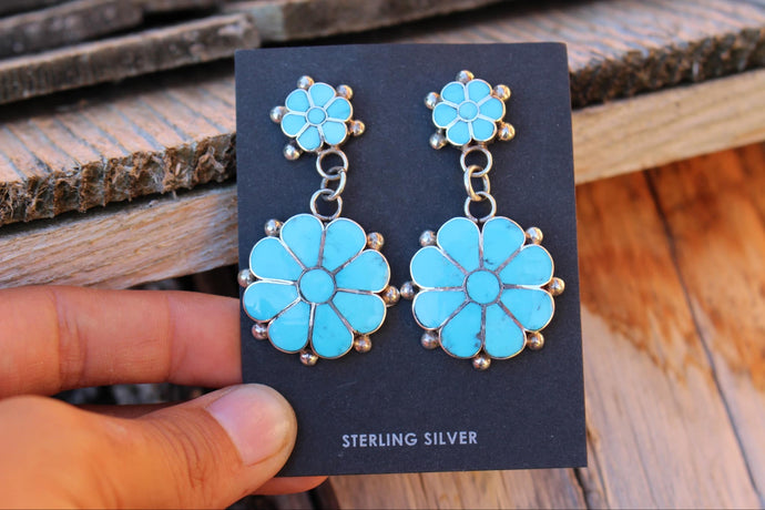 Turquoise Flower Earrings