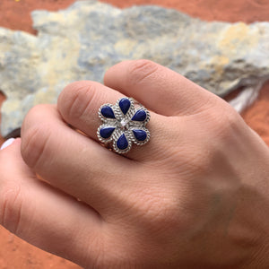 Lapis Flower Ring