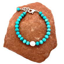 Load image into Gallery viewer, Turquoise Pearl Bracelet