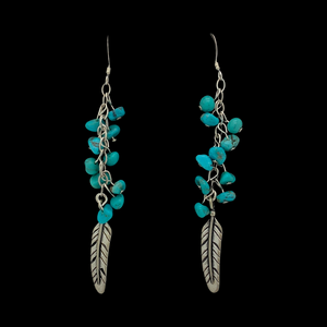 Turquoise Nugget + Feathers