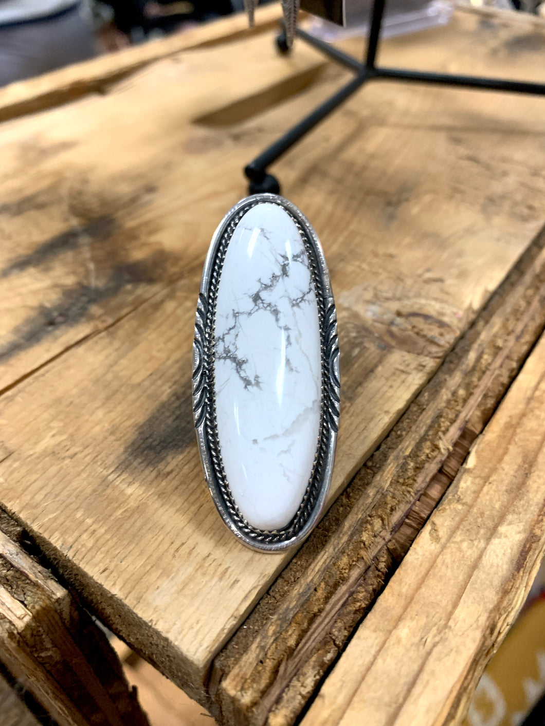 White Howlite Sky Ring