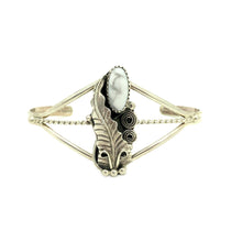 Load image into Gallery viewer, White Howlite Feather Bracelet