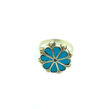 Load image into Gallery viewer, Turquoise Sunshine Flower Ring