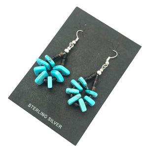 Turquoise & Heishi Shell Earrings