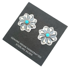 Load image into Gallery viewer, Brushed Silver Sunflower Earrings