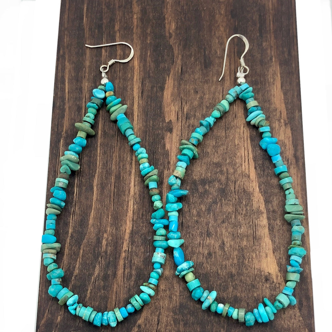 Turquoise Nugget Teardrop Earrings