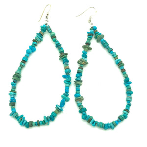 Turquoise Nugget Teardrop Earrings