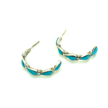 Load image into Gallery viewer, Turquoise Hoop Earrings