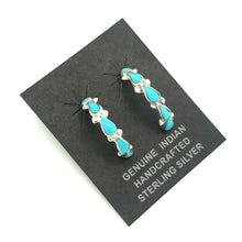 Load image into Gallery viewer, Turquoise Hoop Earrings