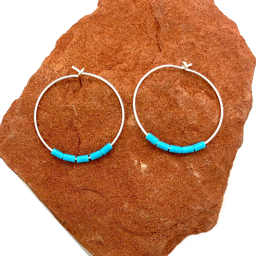 Turquoise Water Hoops