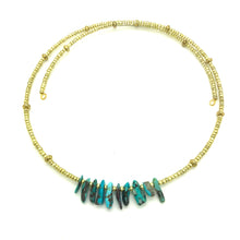 Load image into Gallery viewer, Golden Turquoise Dust Choker
