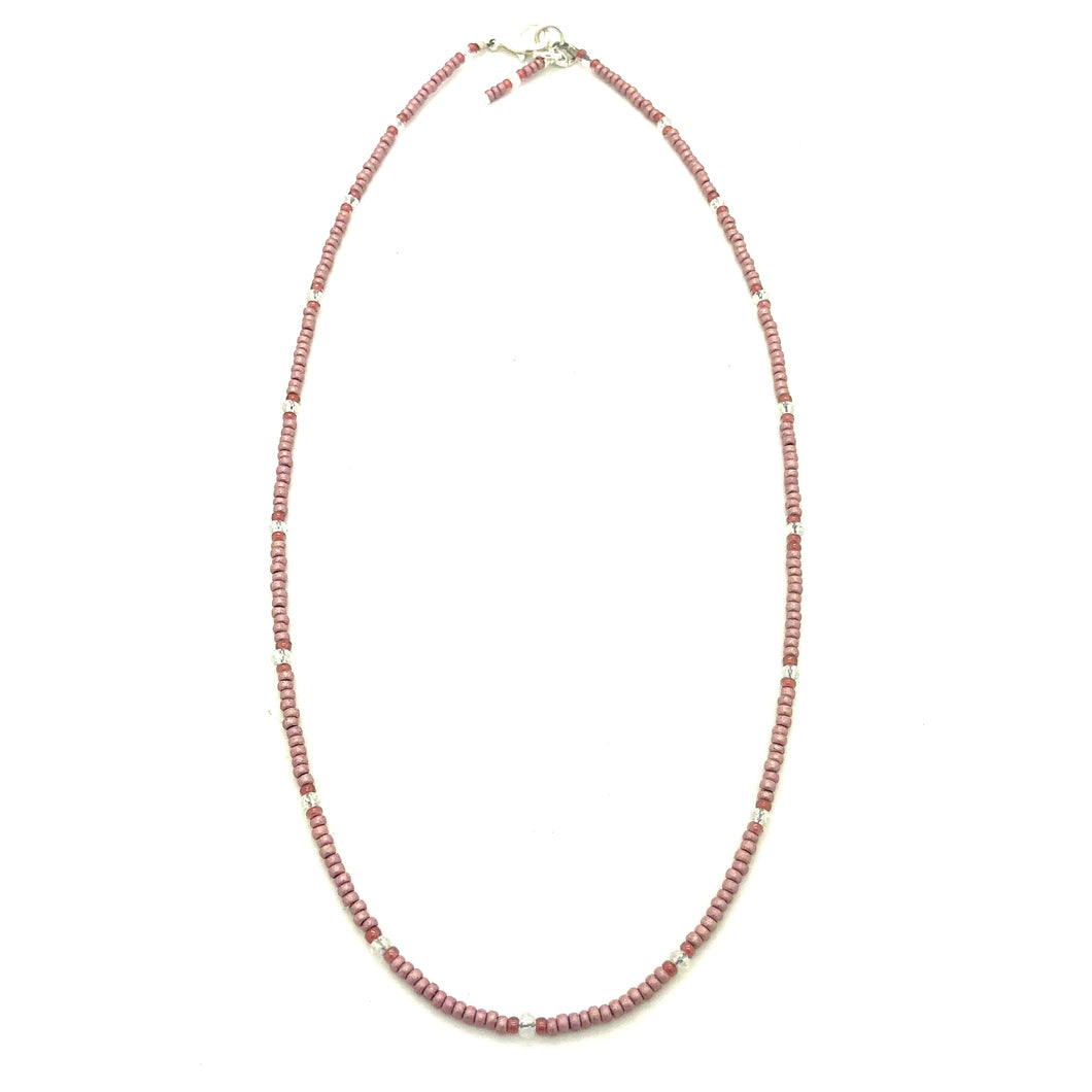 Dusty Rose Beaded Necklace