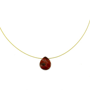 Ruby Red Teardrop Necklace