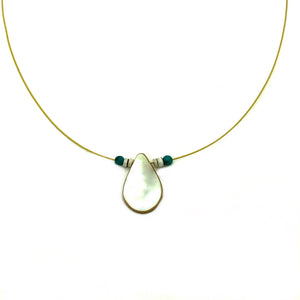 Abalone Shell & Turquoise Teardrop Necklace