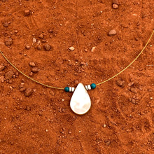 Load image into Gallery viewer, Abalone Shell &amp; Turquoise Teardrop Necklace