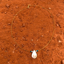 Load image into Gallery viewer, Abalone Shell &amp; Turquoise Teardrop Necklace