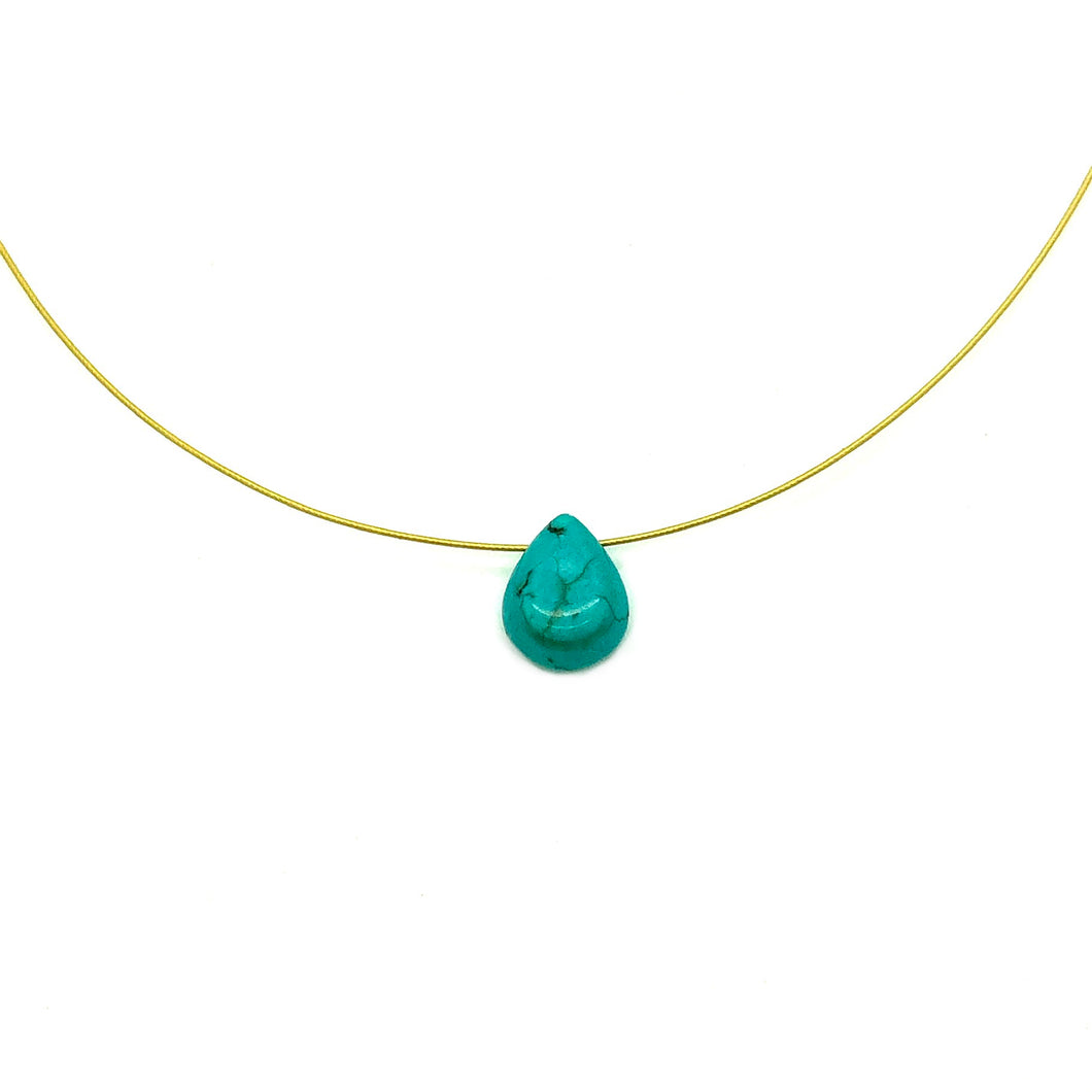 Floating Turquoise Teardrop Necklace